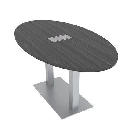 Skutchi Designs 33.5 in W, 69.5 in L, 29 in H, Engineered Wood Top, Grey HAR-OVL-34x70-DOU-ELEC-ASIANNIGHT